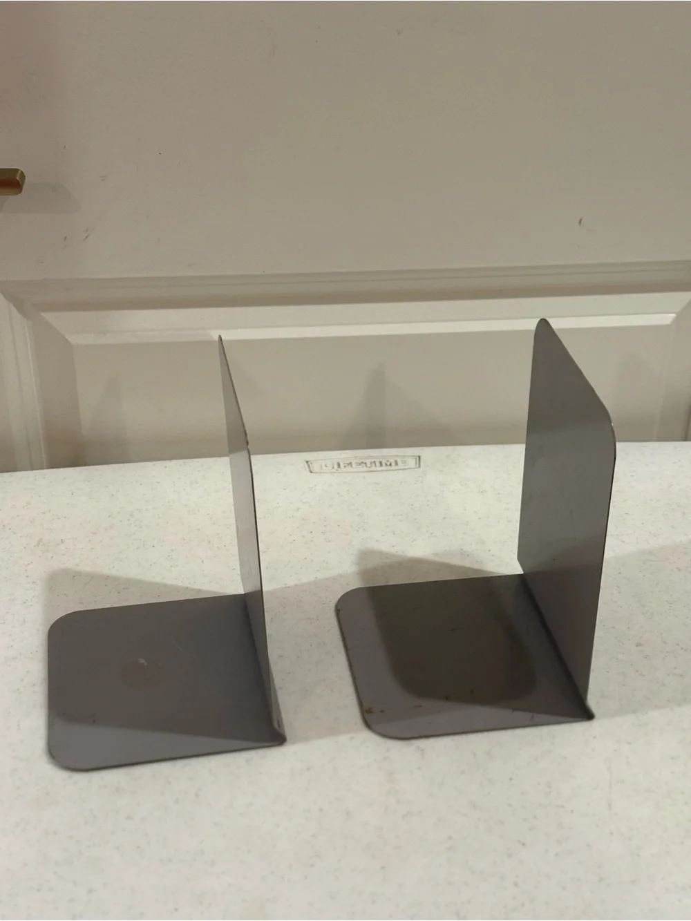 Vintage Arched Steel Gray Metal Bookend Set